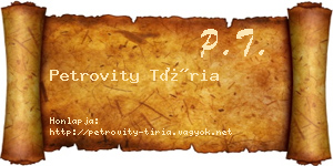 Petrovity Tíria névjegykártya